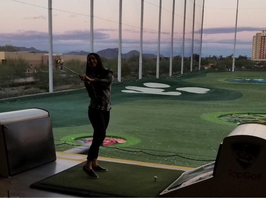 Stephanie at Topgolf
